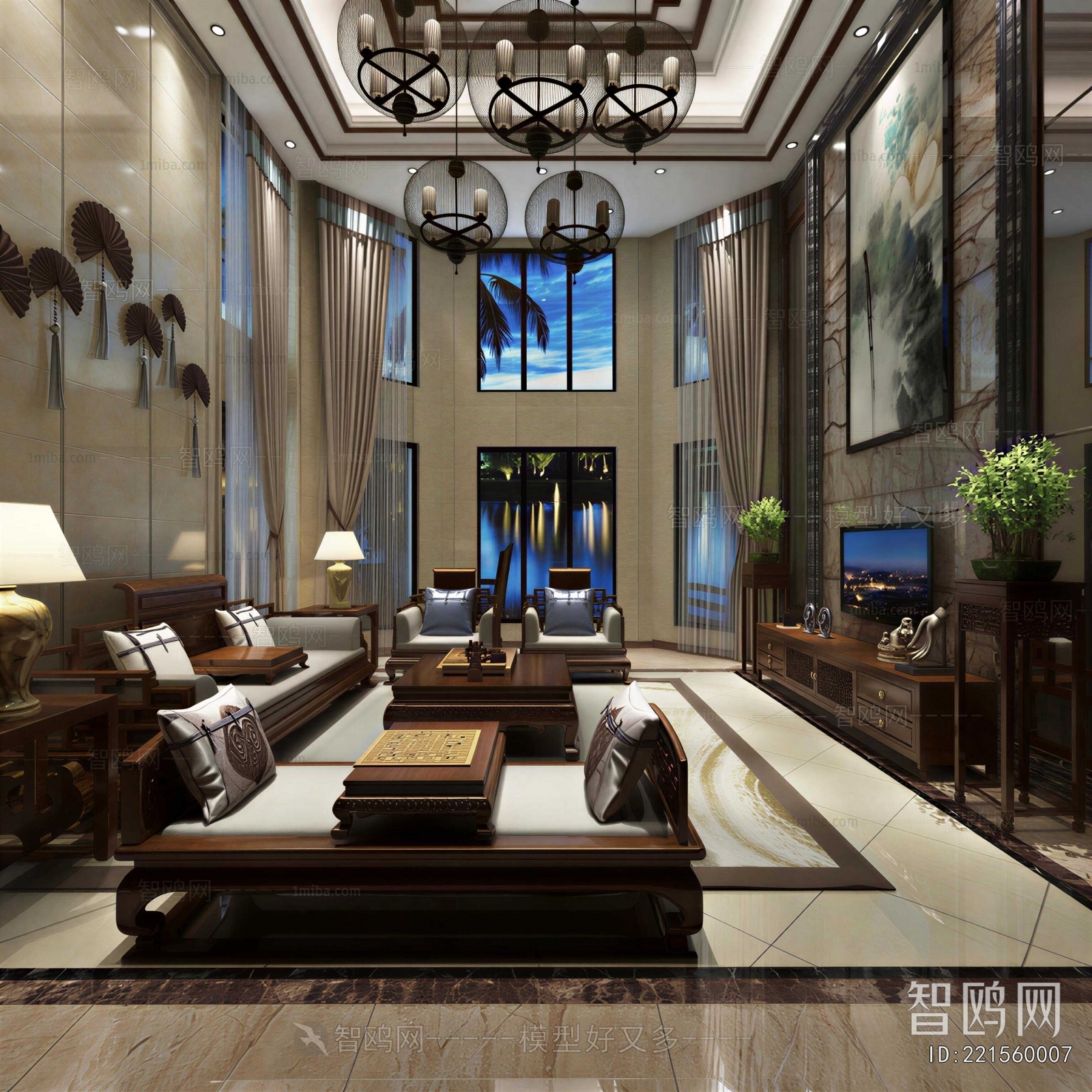 New Chinese Style A Living Room