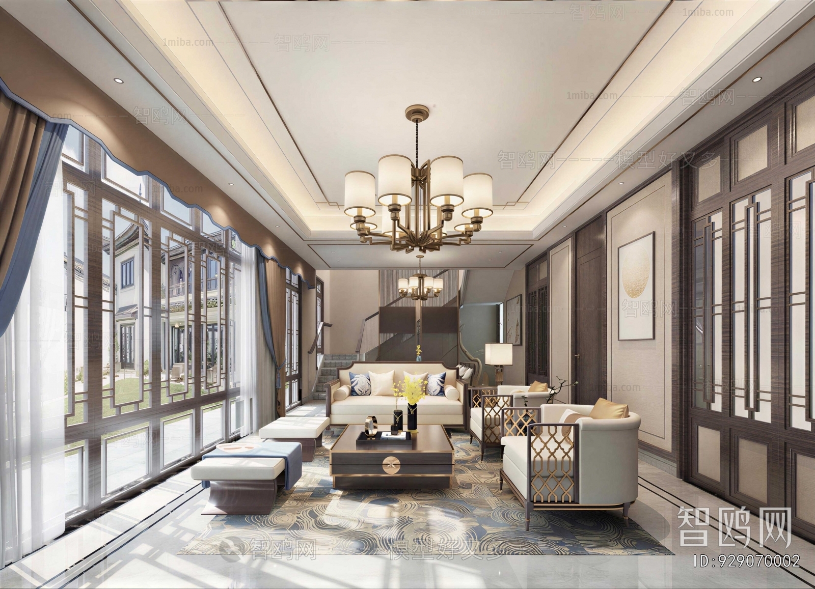 New Chinese Style A Living Room