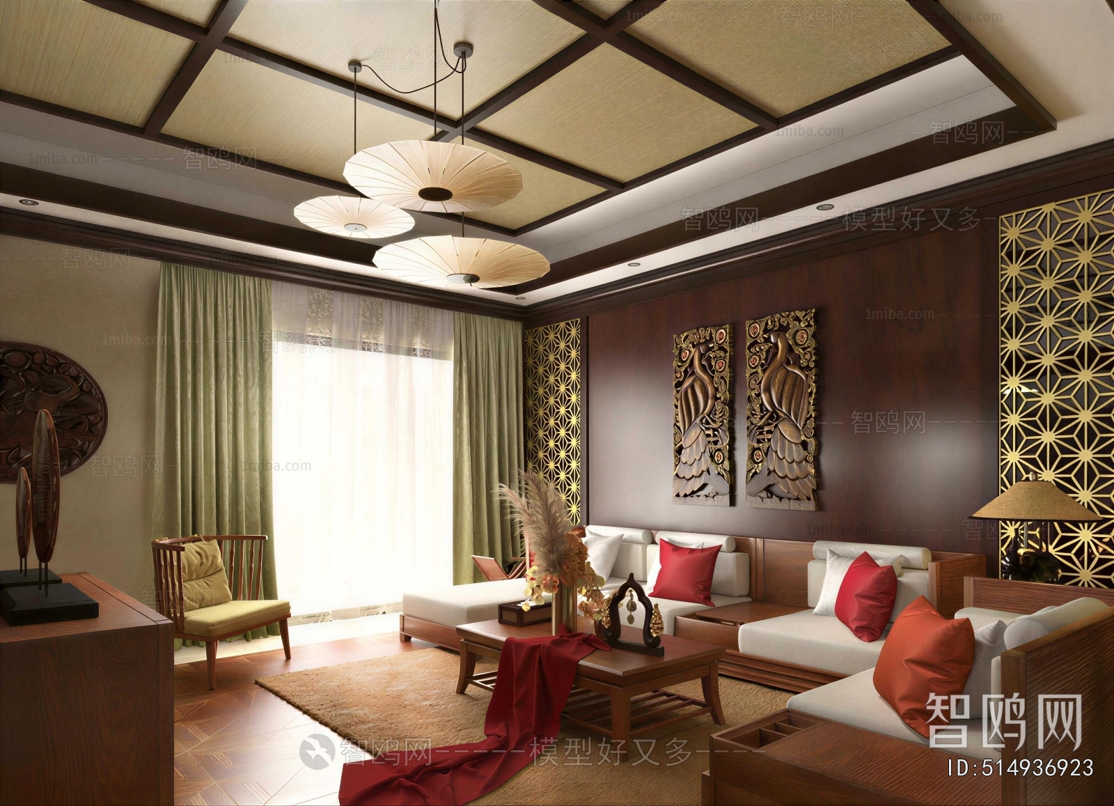 New Chinese Style A Living Room