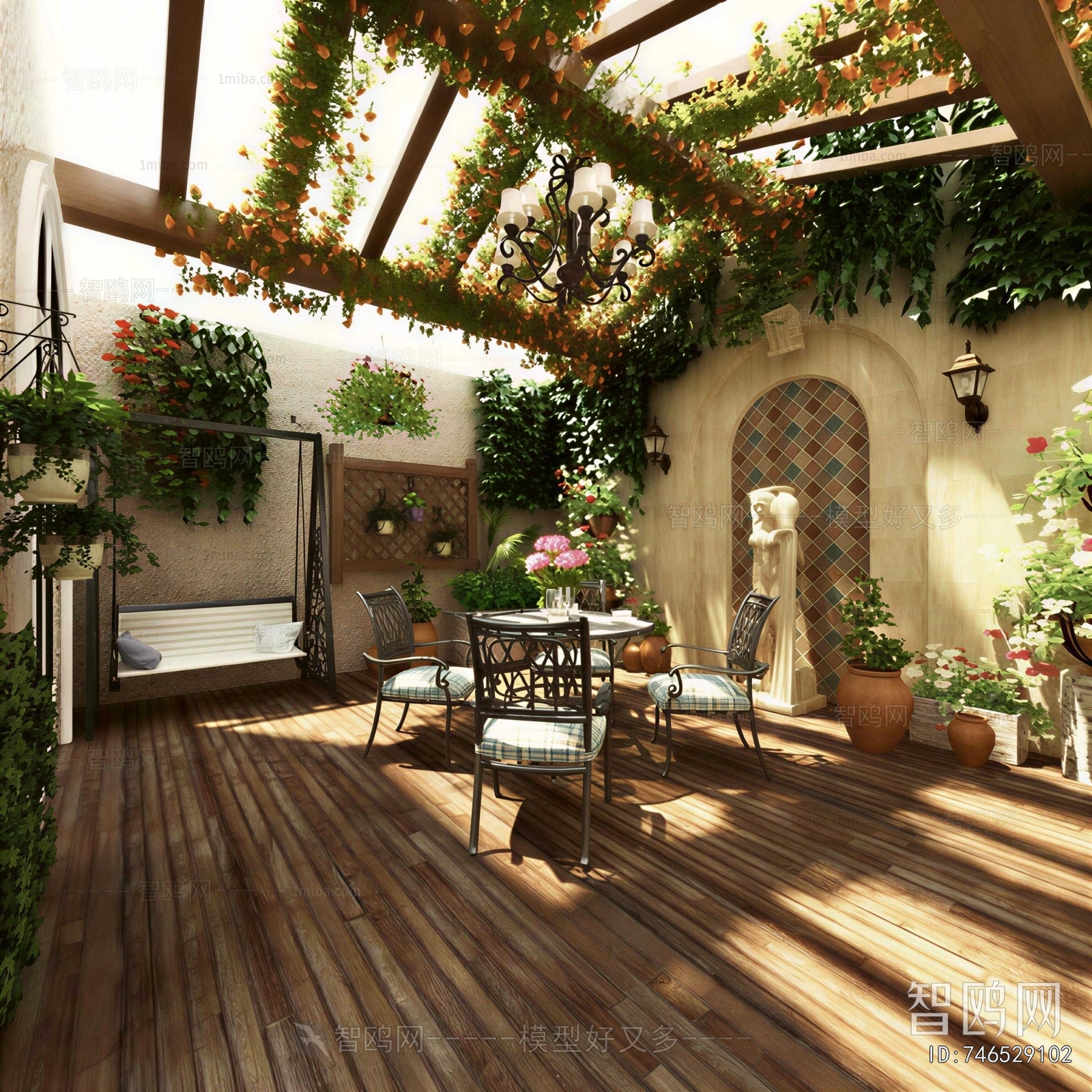 American Style Courtyard/landscape