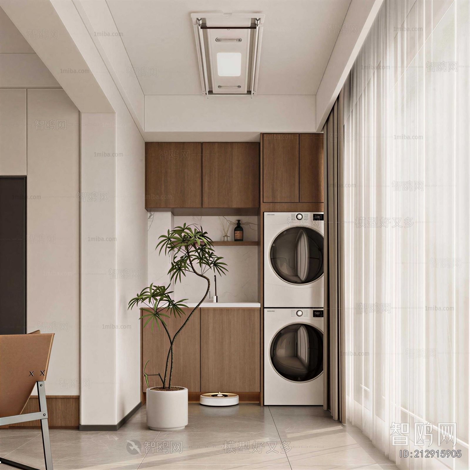 Modern Balcony Laundry Room