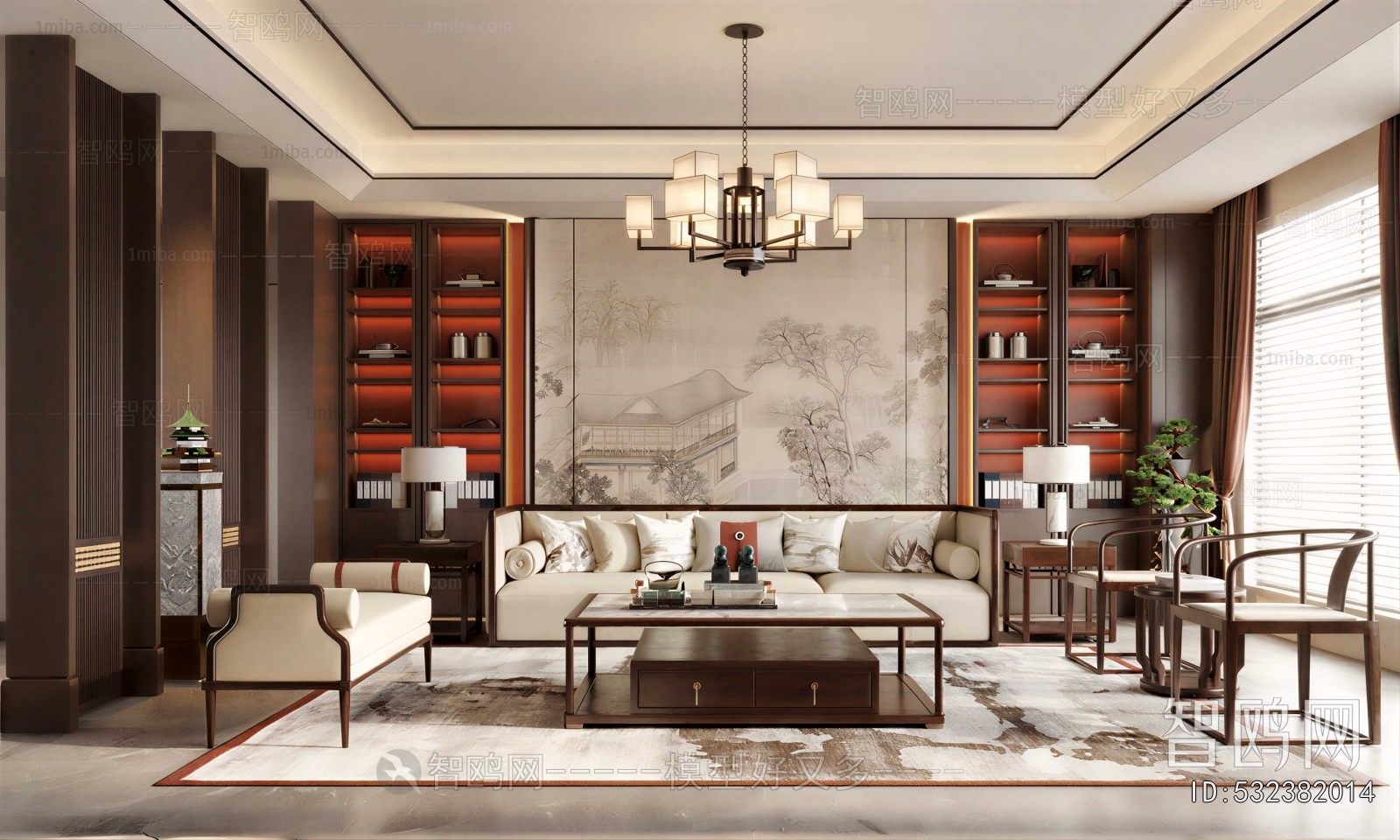 New Chinese Style A Living Room