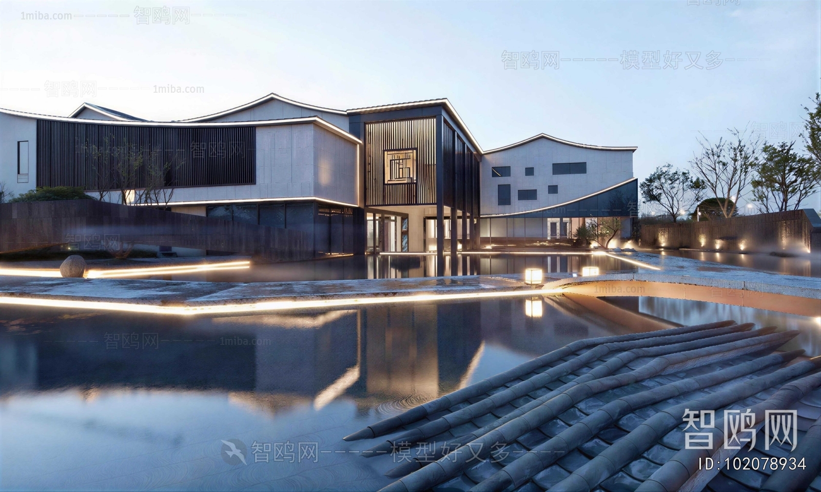 New Chinese Style Appearance Of Commercial Building