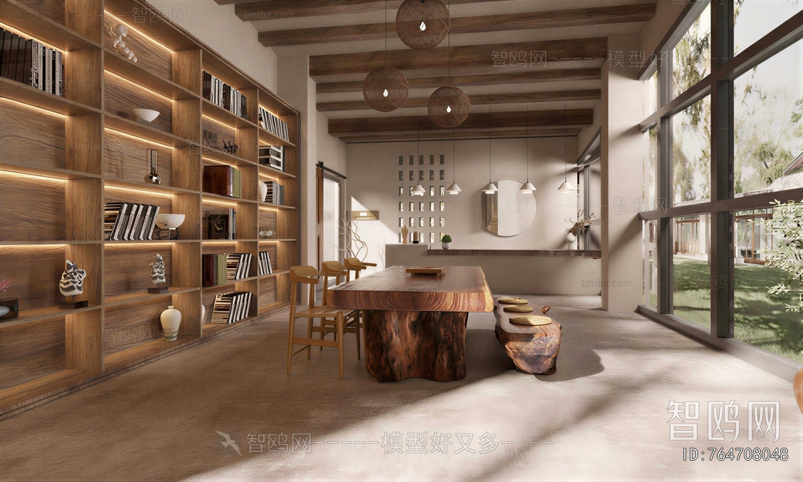 Wabi-sabi Style Lobby Hall