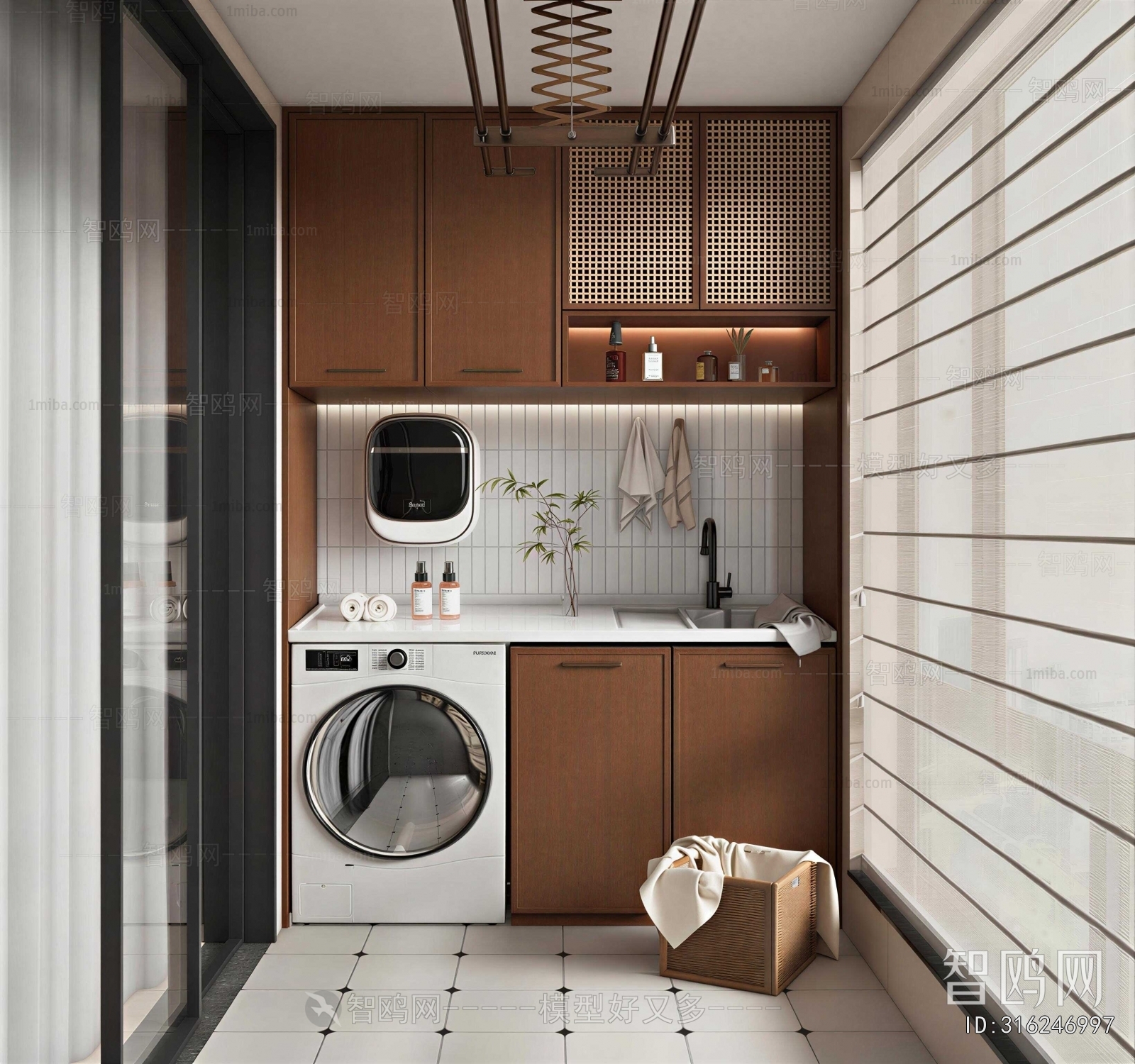 Modern Balcony Laundry Room