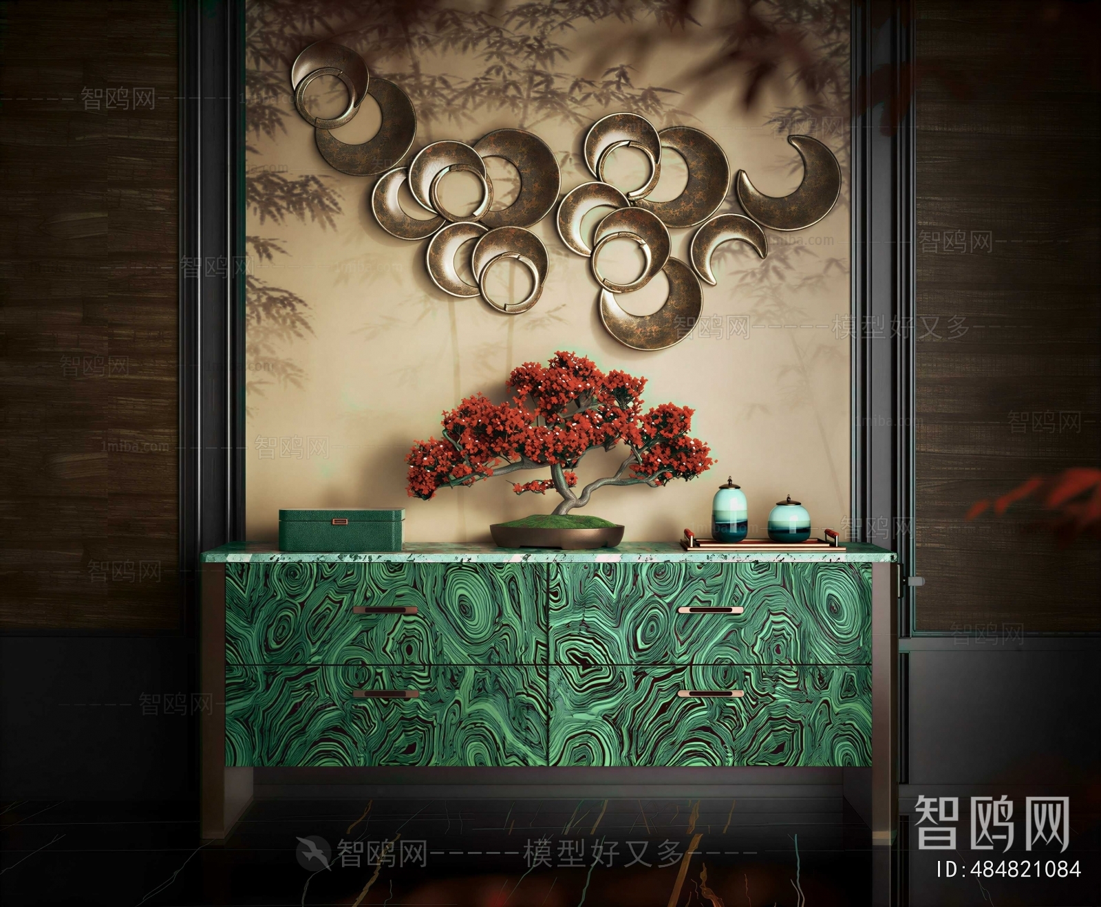 New Chinese Style Entrance Cabinet