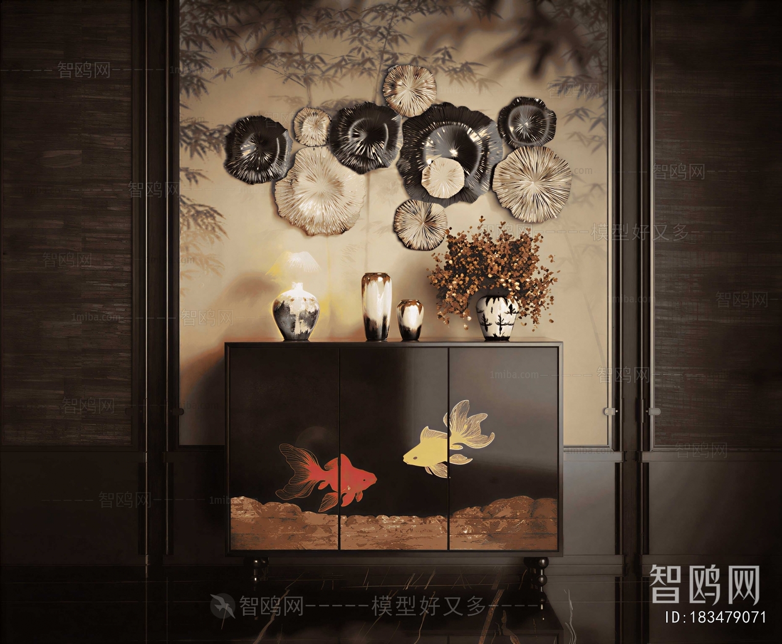 New Chinese Style Entrance Cabinet