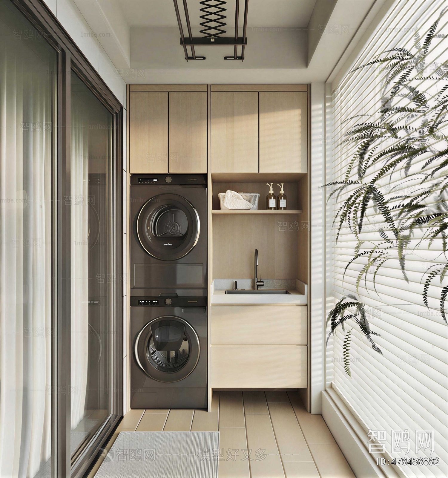 Modern Balcony Laundry Room