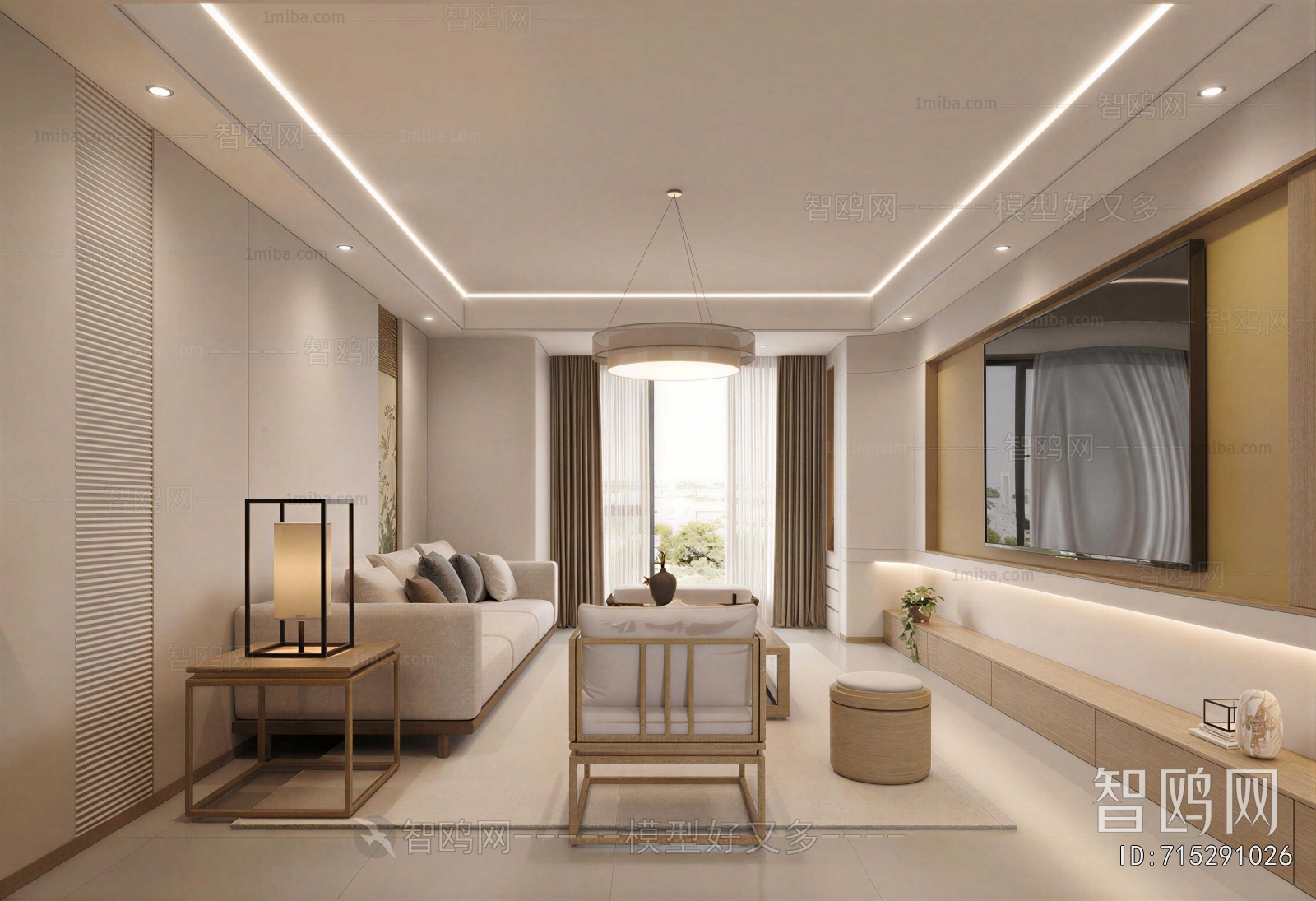 New Chinese Style A Living Room