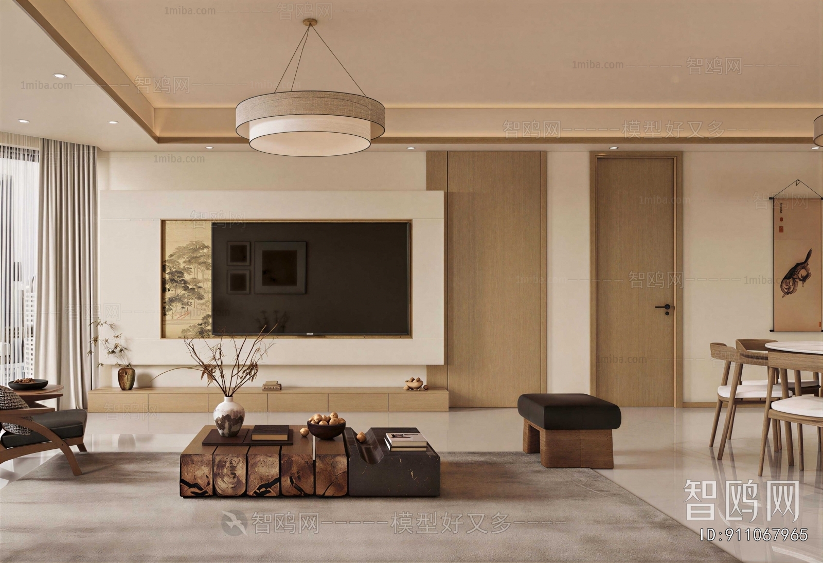 New Chinese Style A Living Room