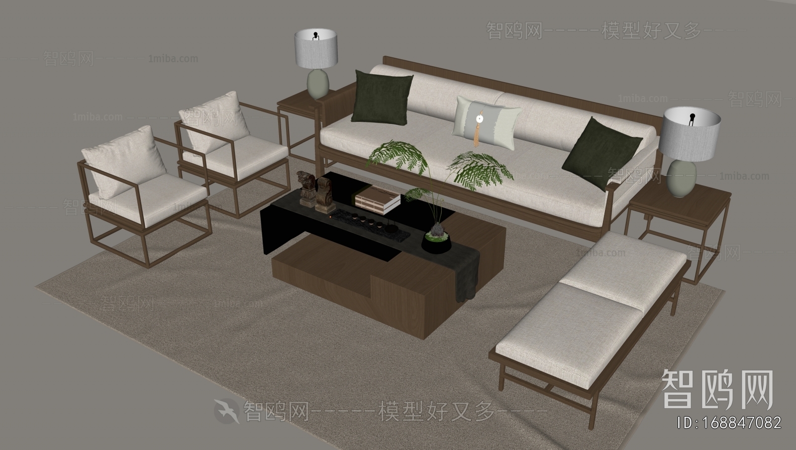 New Chinese Style Sofa Combination