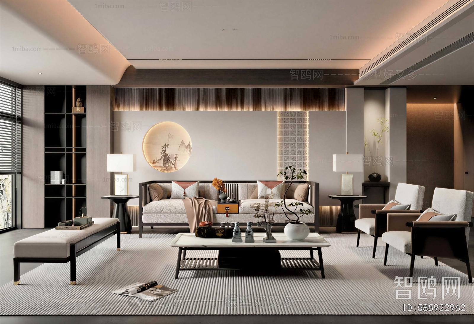 New Chinese Style A Living Room