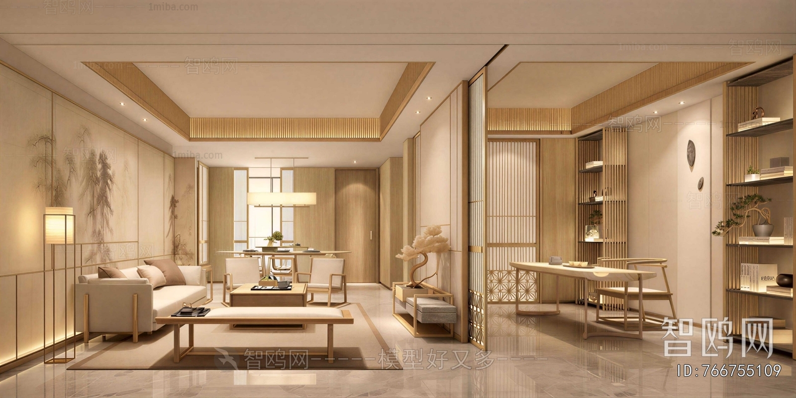 New Chinese Style A Living Room