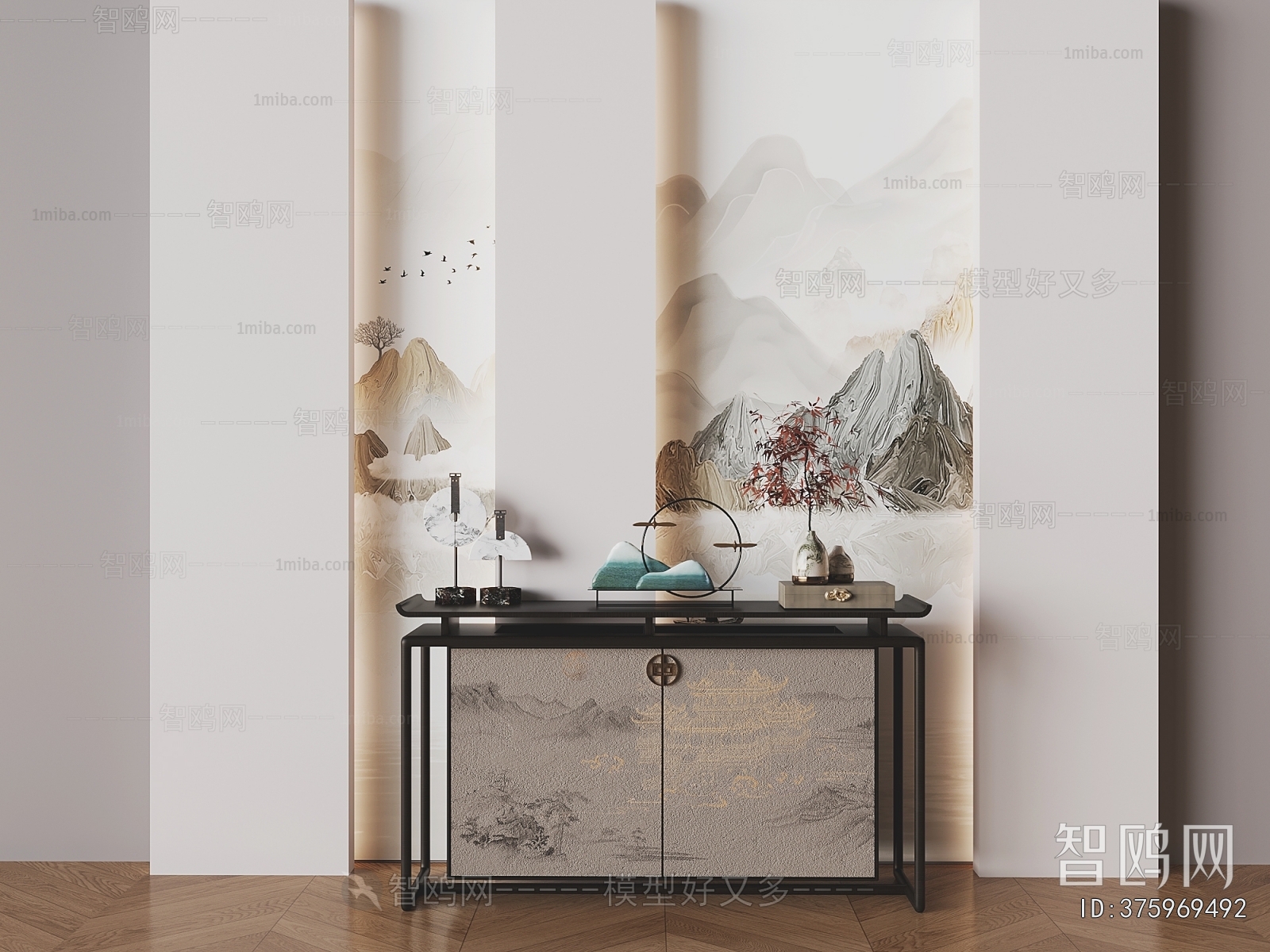 New Chinese Style Entrance Cabinet