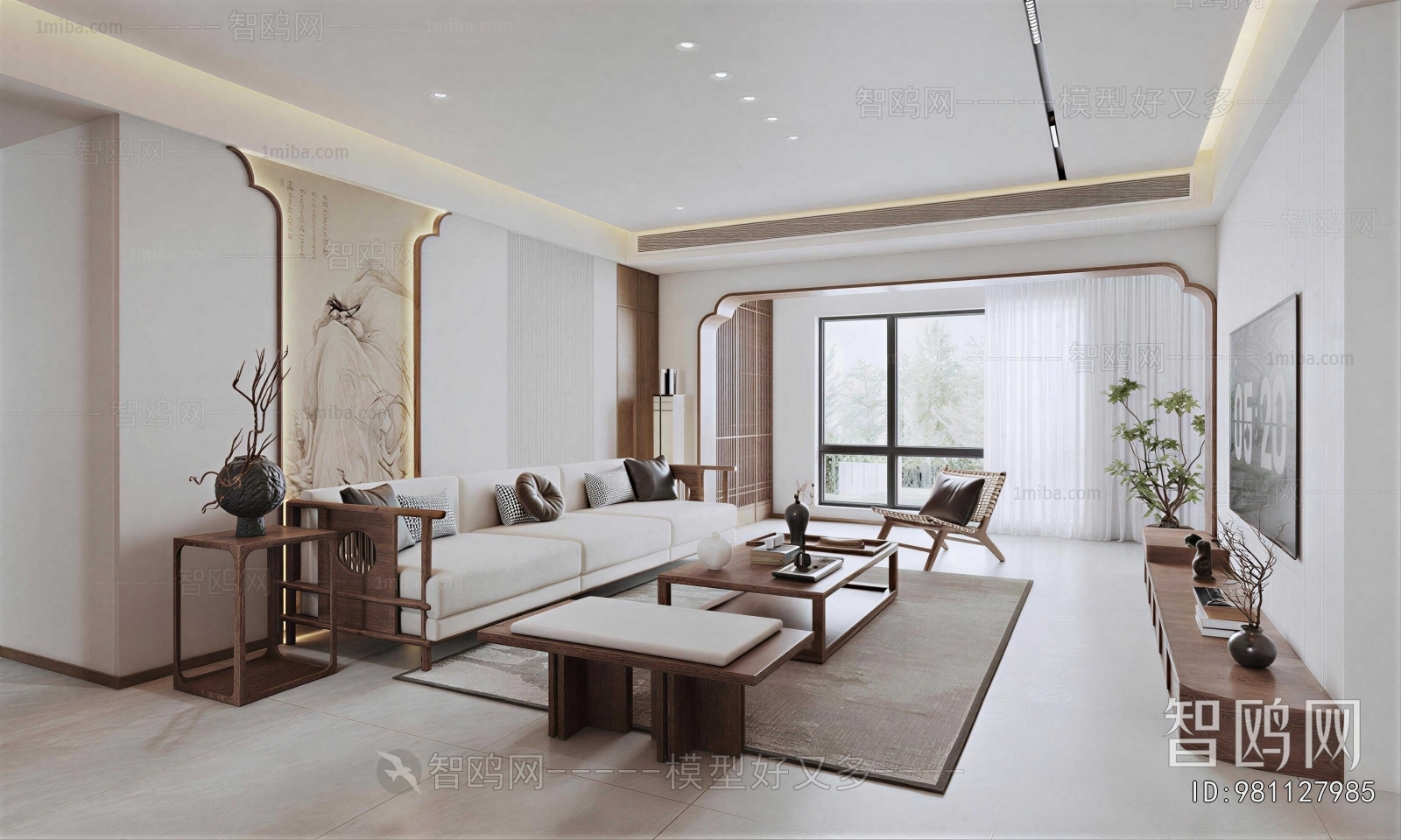New Chinese Style A Living Room