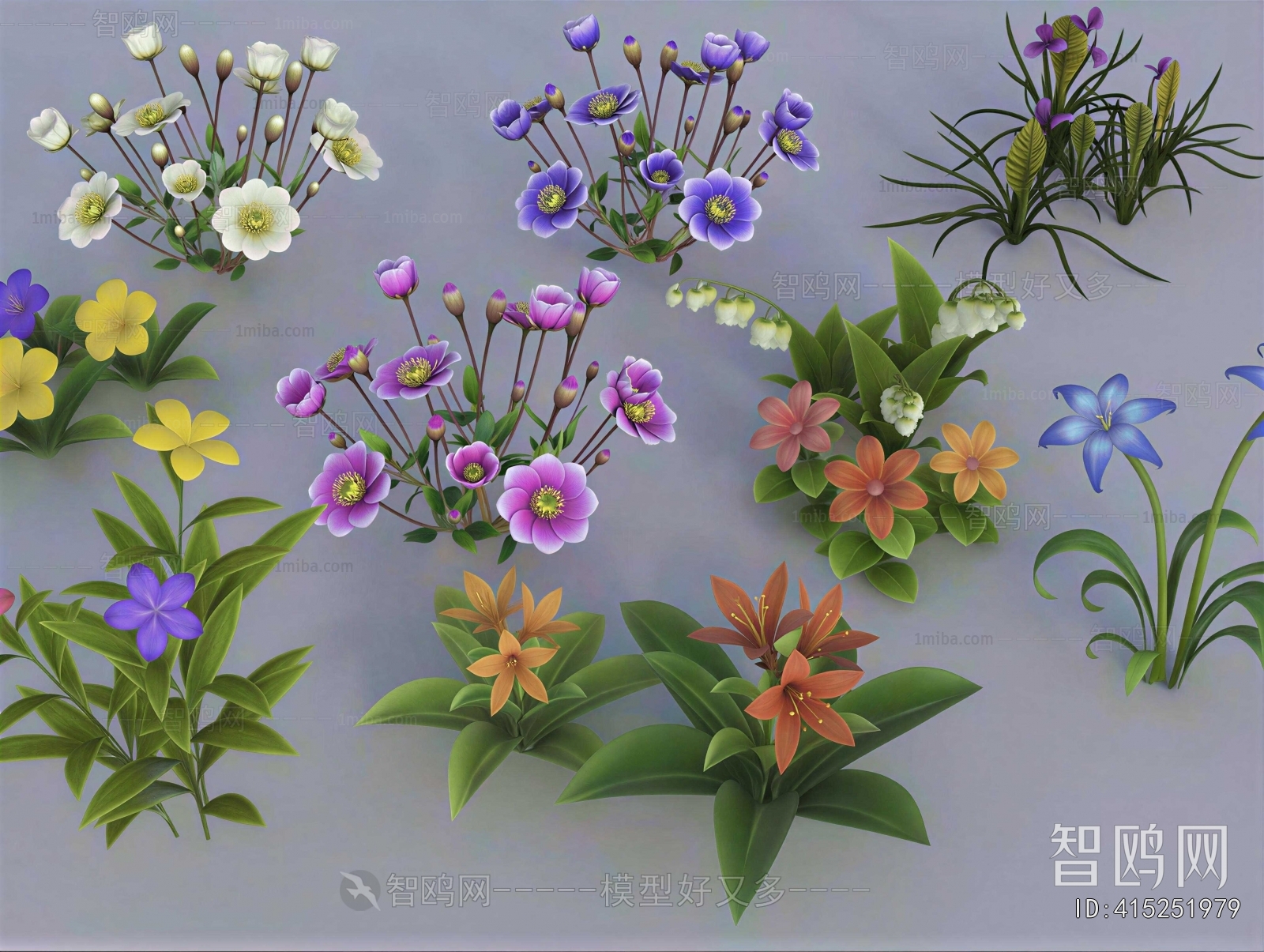 Modern Flowers And Grass