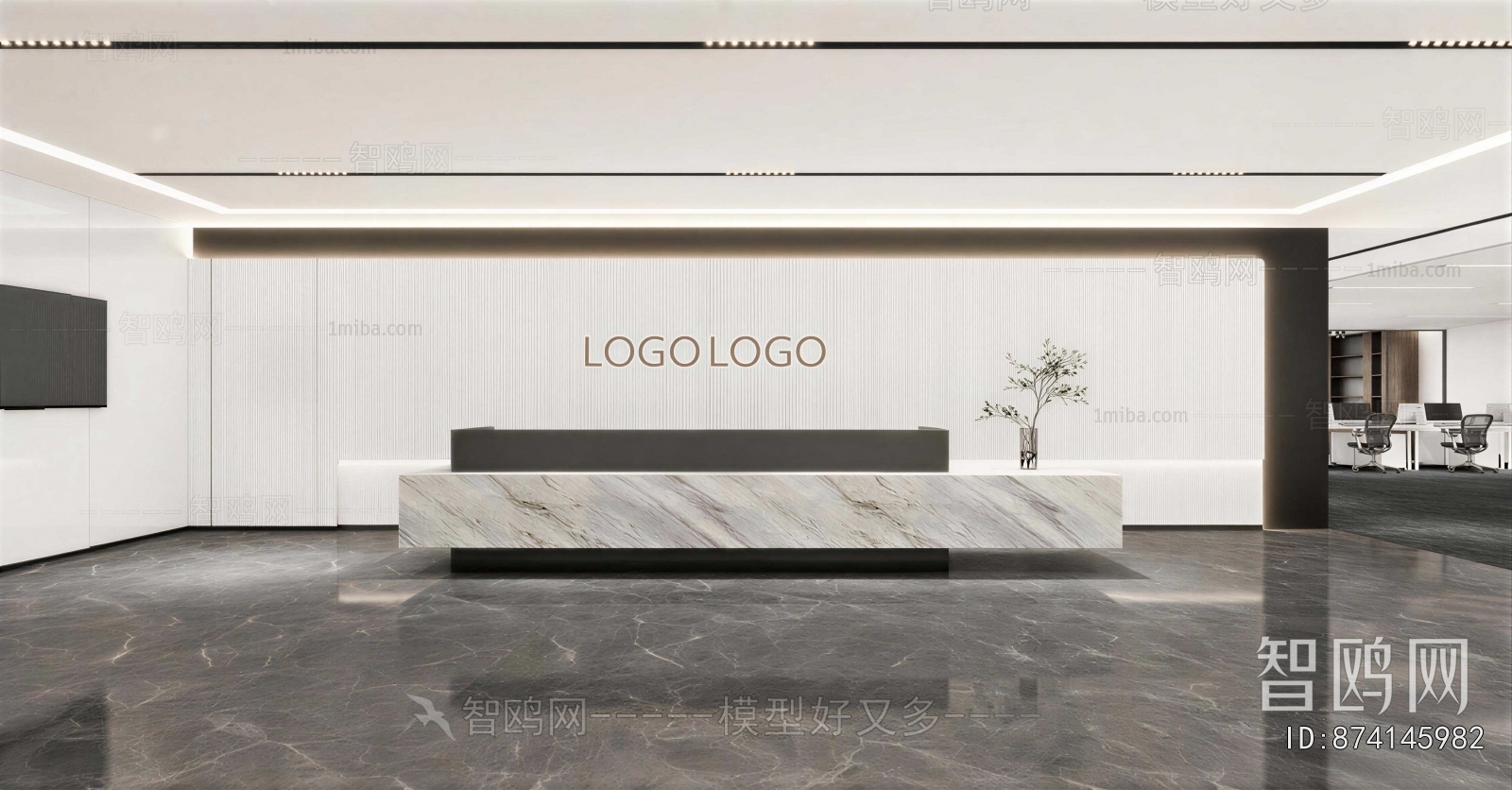 Modern Office Reception Desk
