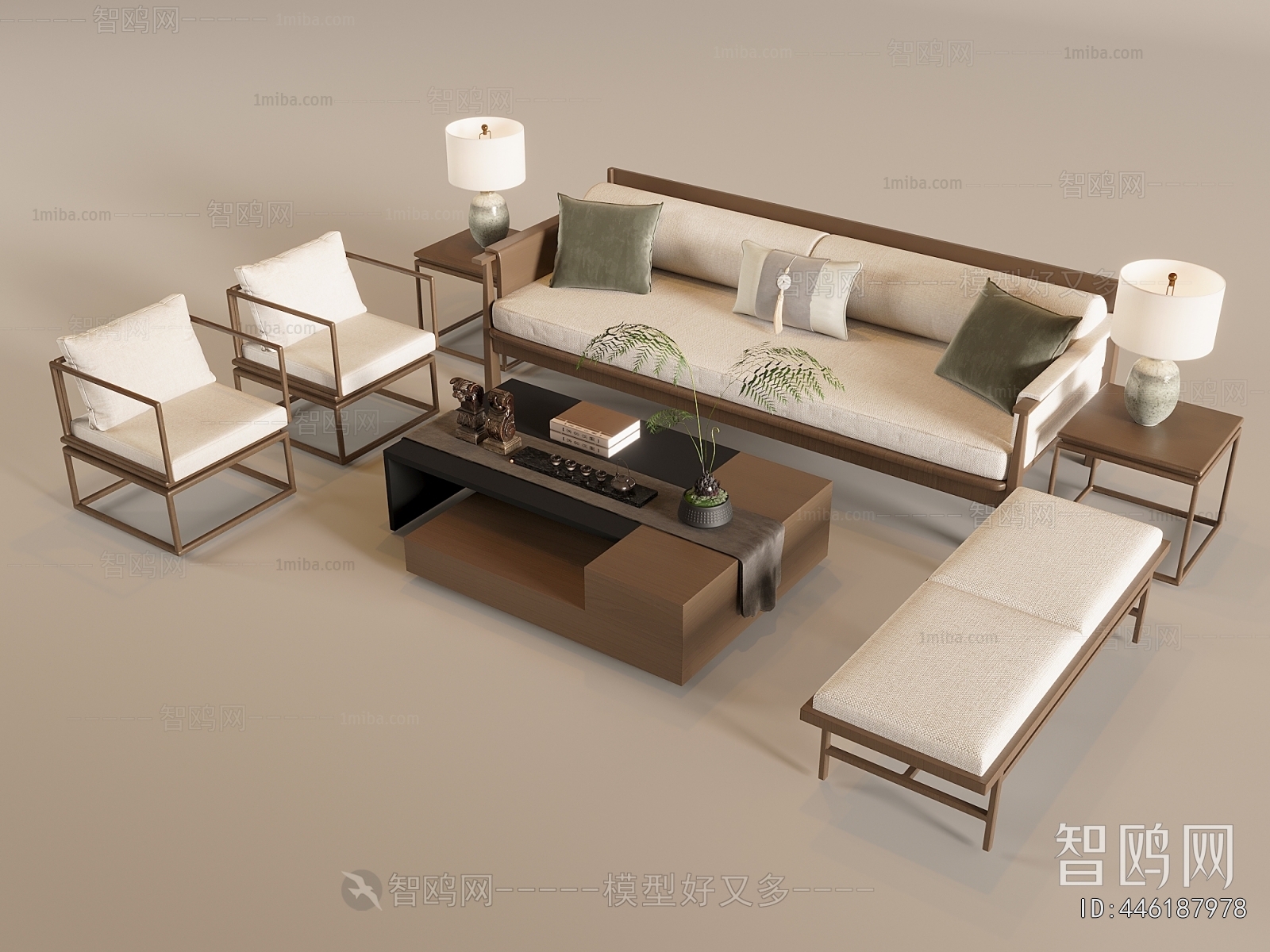 New Chinese Style Sofa Combination