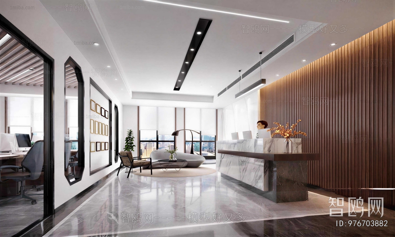 Modern Office Reception Desk