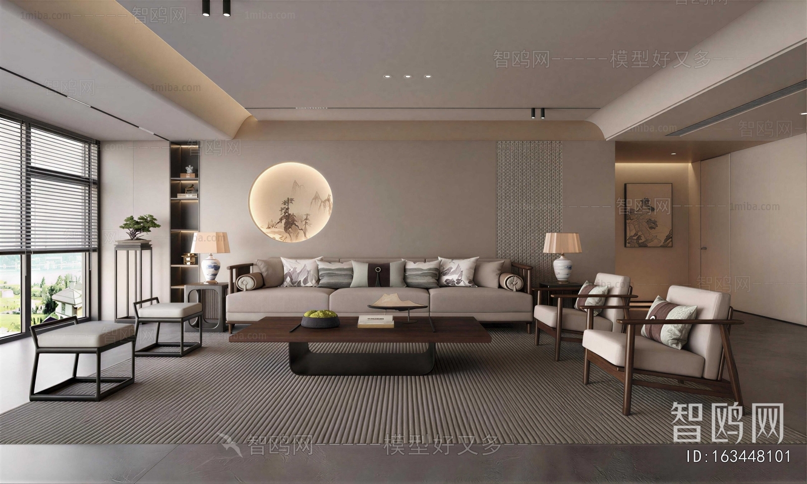 New Chinese Style A Living Room