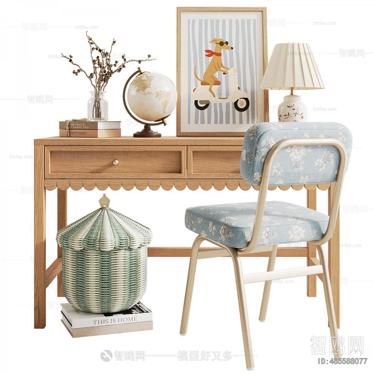 Nordic Style Computer Desk And Chair