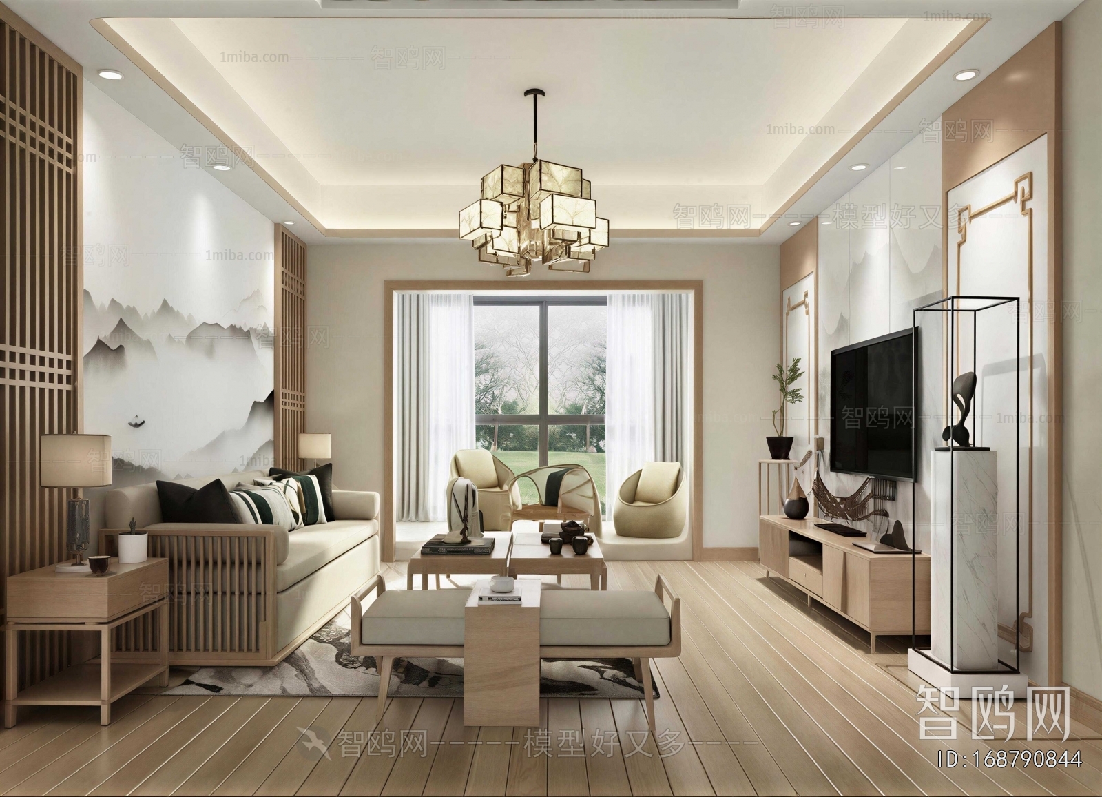 New Chinese Style A Living Room