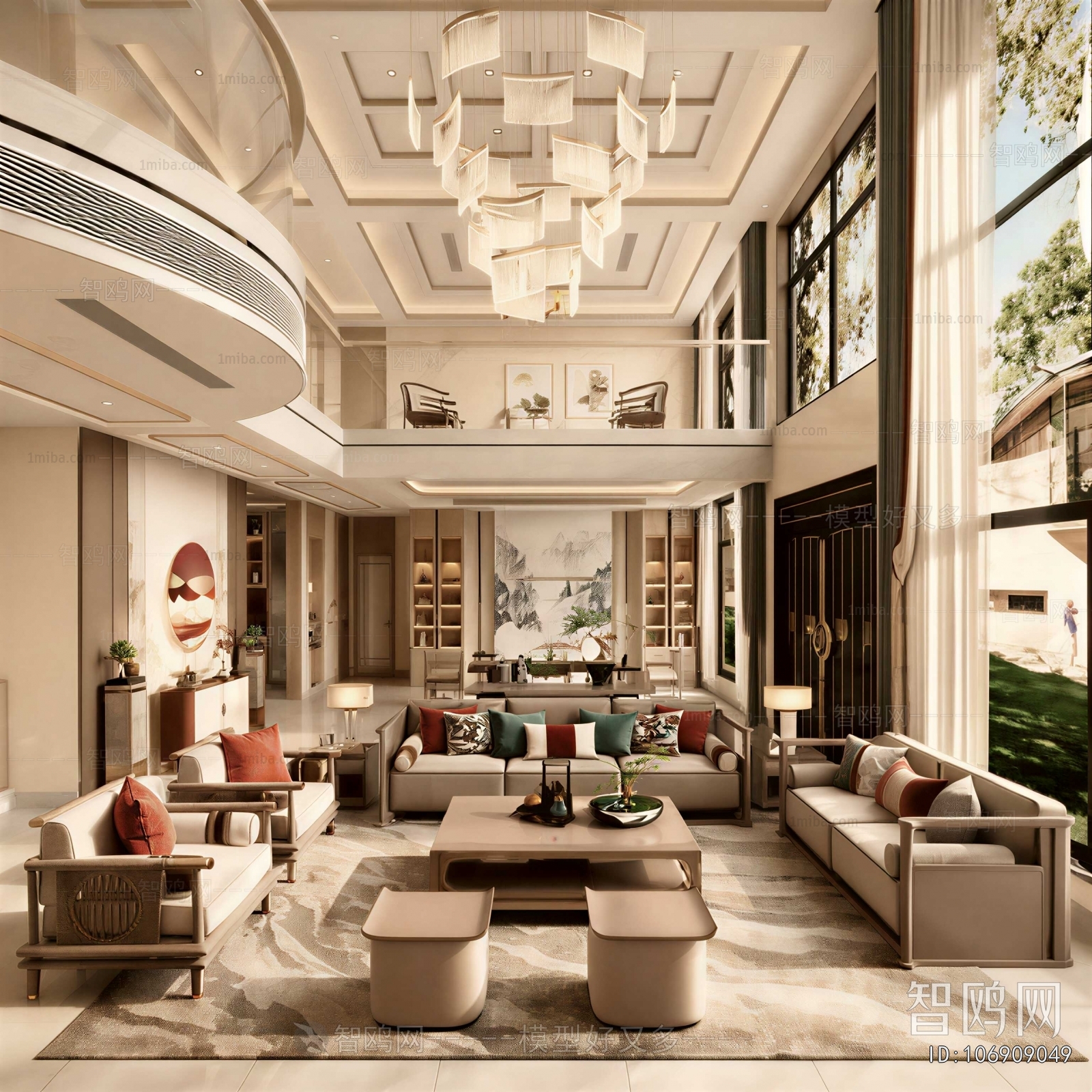 New Chinese Style A Living Room