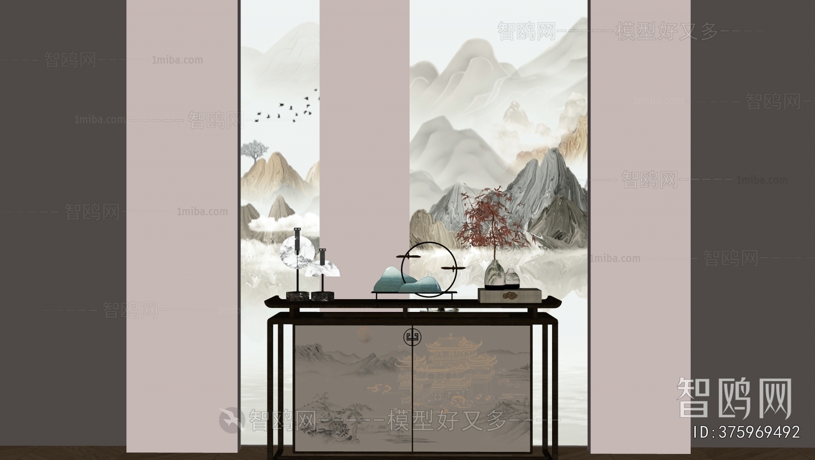New Chinese Style Entrance Cabinet