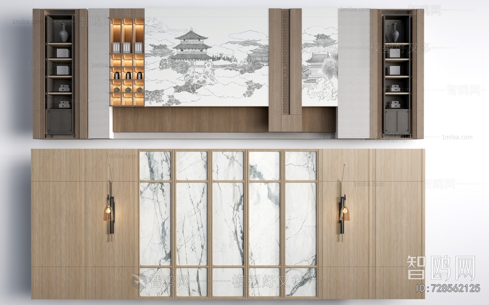 New Chinese Style TV Wall
