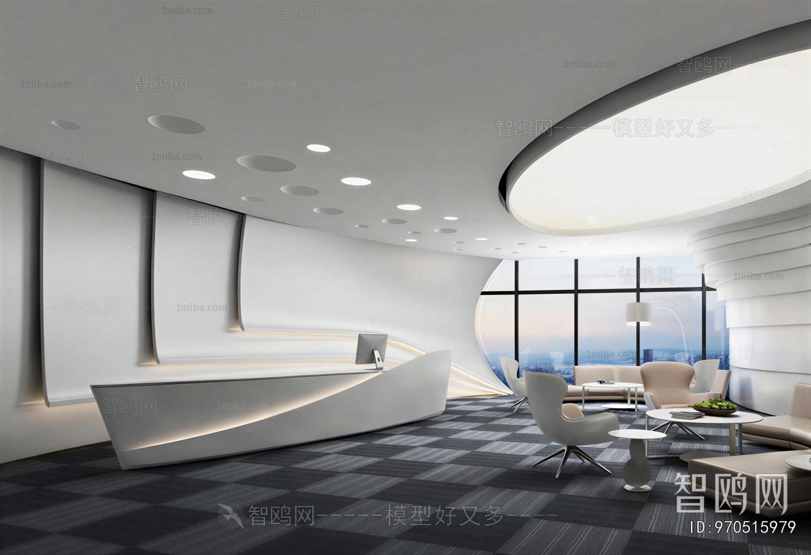 Modern Office Reception Desk