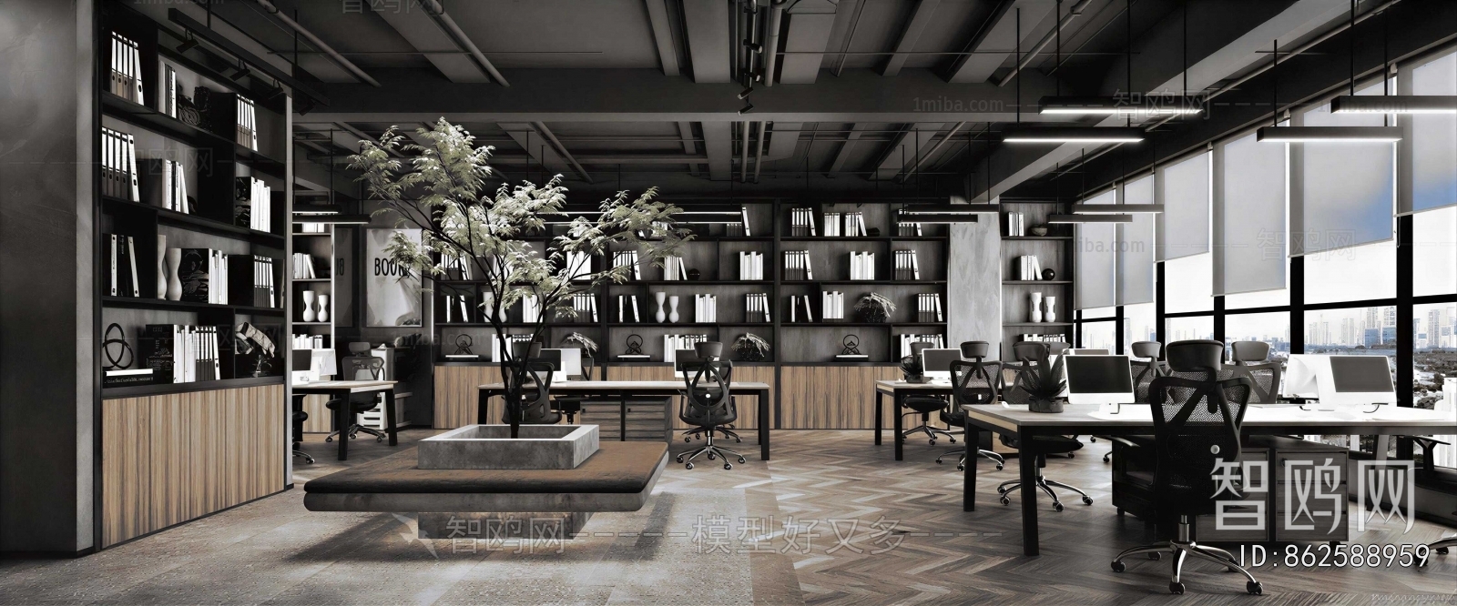 Industrial Style Staff Area