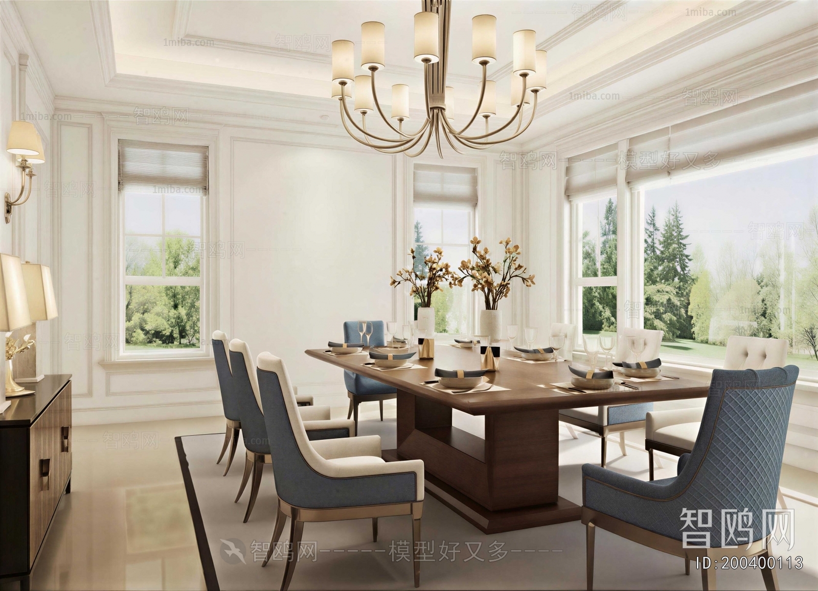 Simple European Style Dining Room