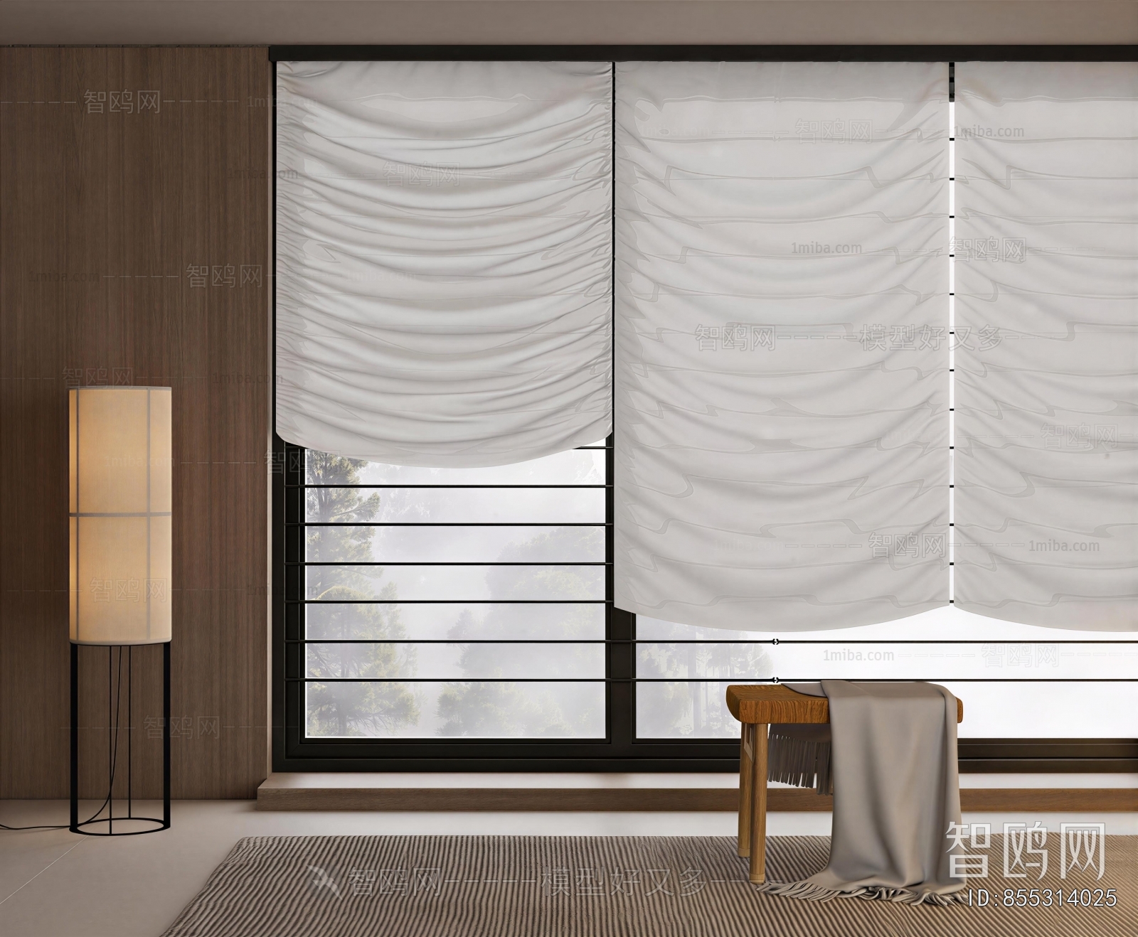 New Chinese Style Roman Curtain