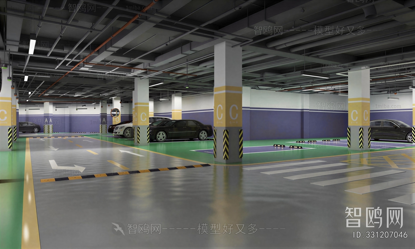 Modern Underground Parking Lot