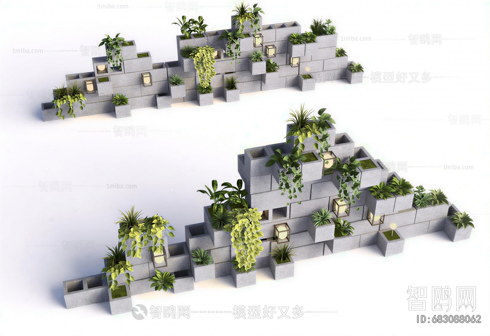 Modern Potted Green Plant
