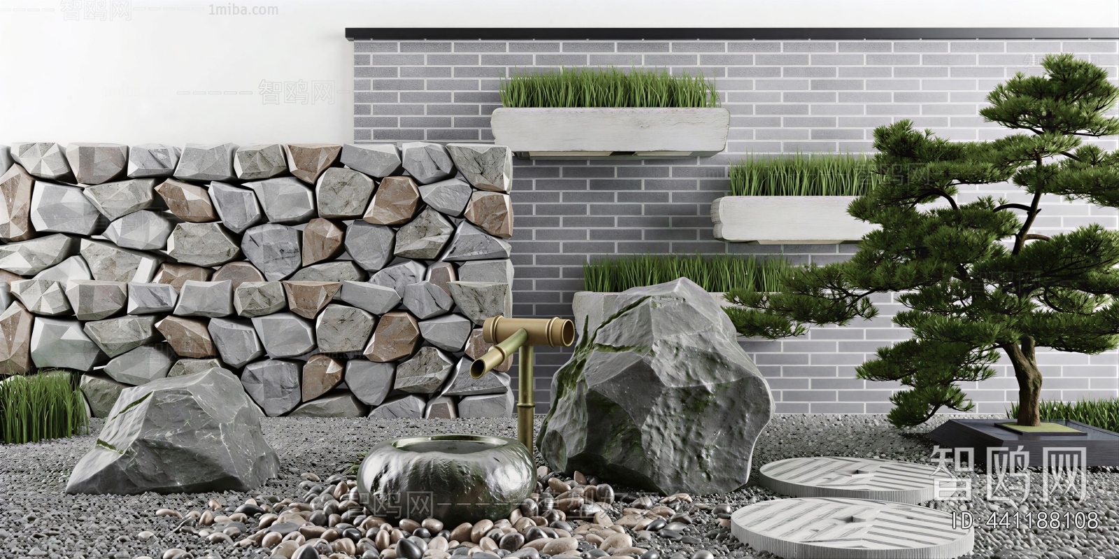 Japanese Style Rockery Waterscape
