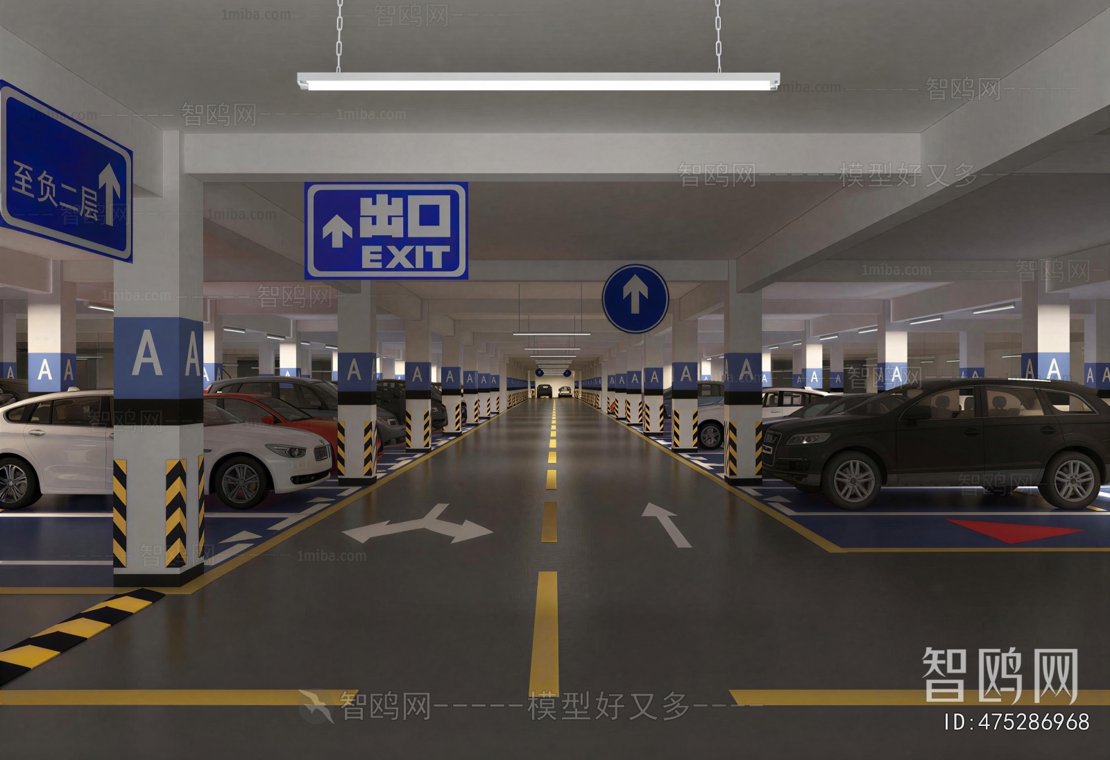 Modern Underground Parking Lot