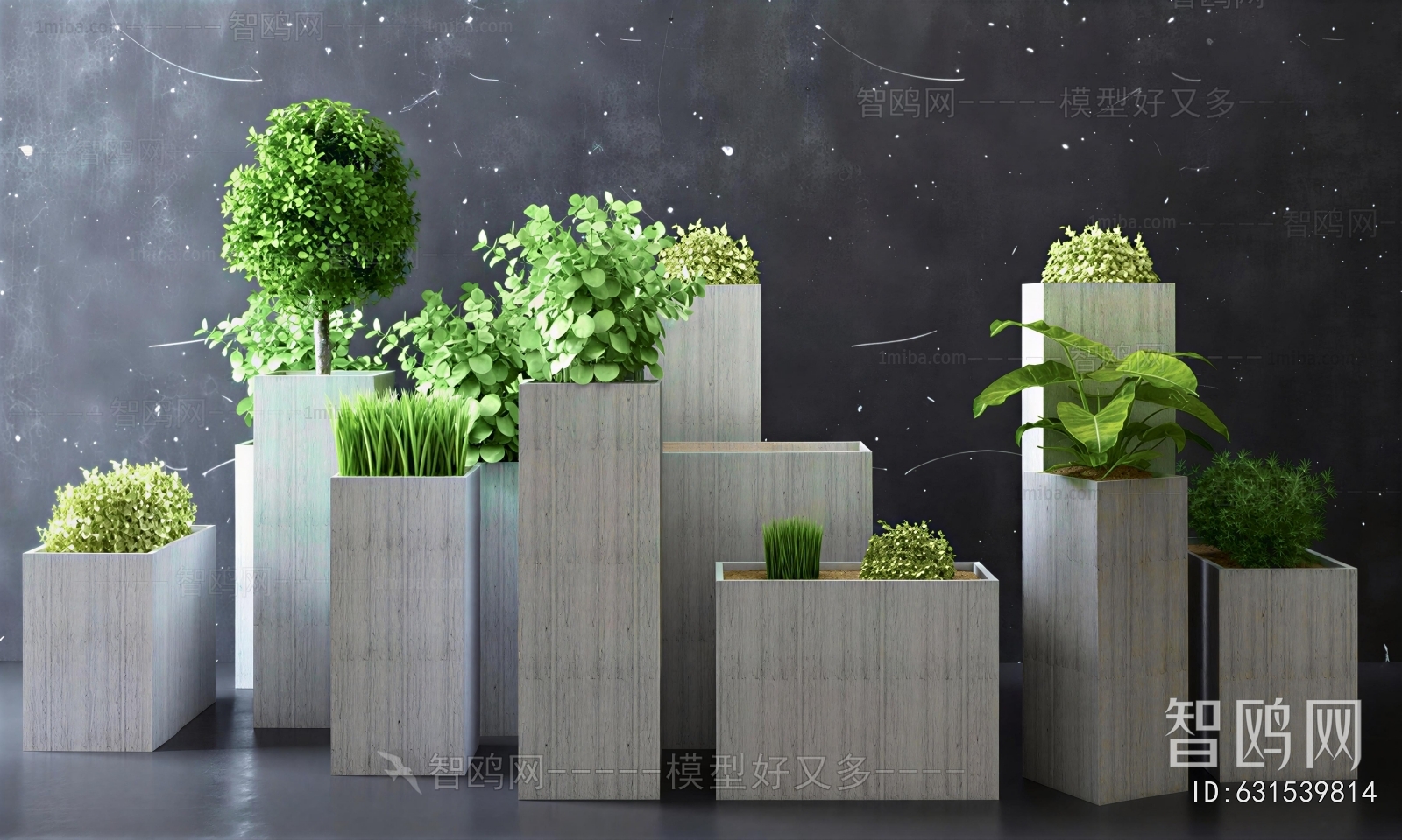 Modern Ground Green Plant Potted Plants