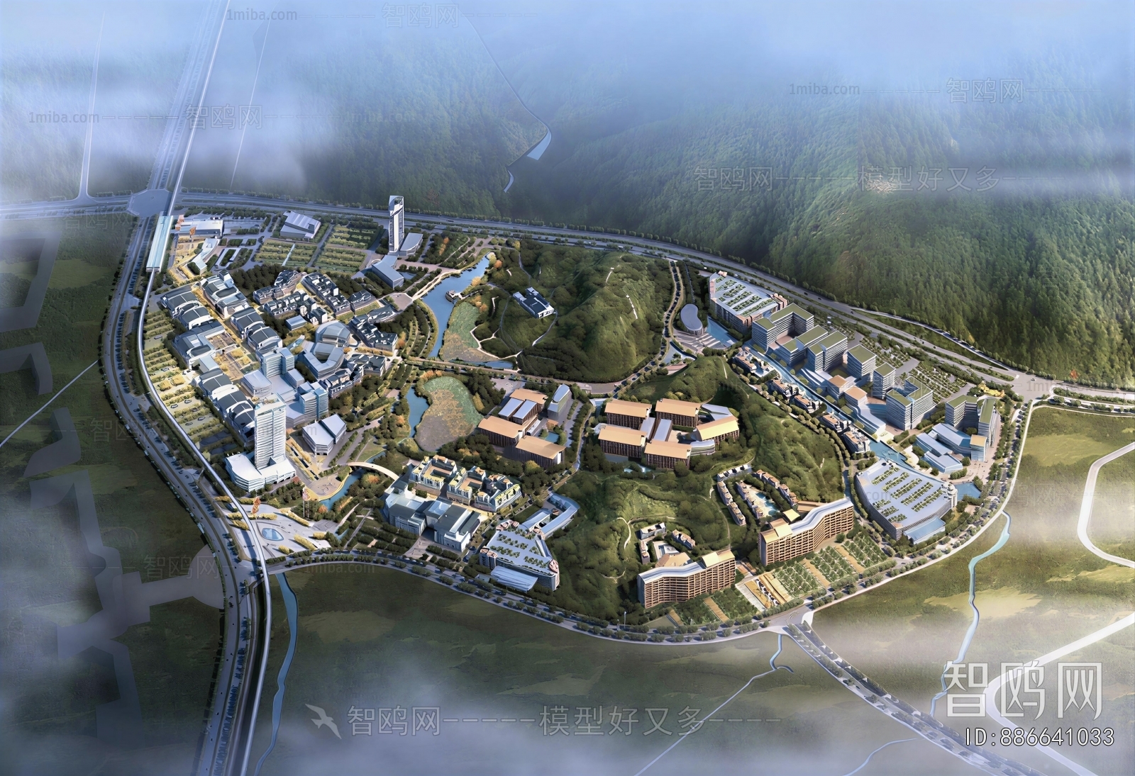 Modern Architectural Bird's-eye View Planning