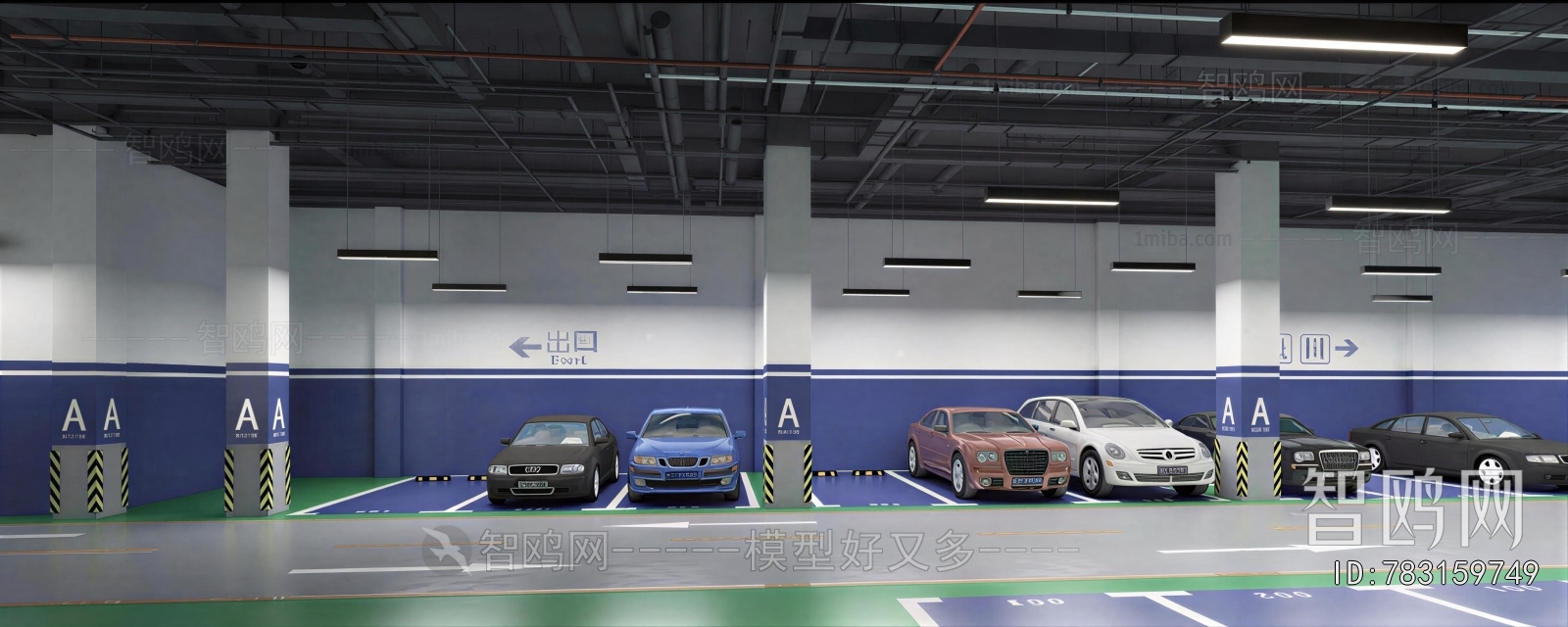 Modern Underground Parking Lot