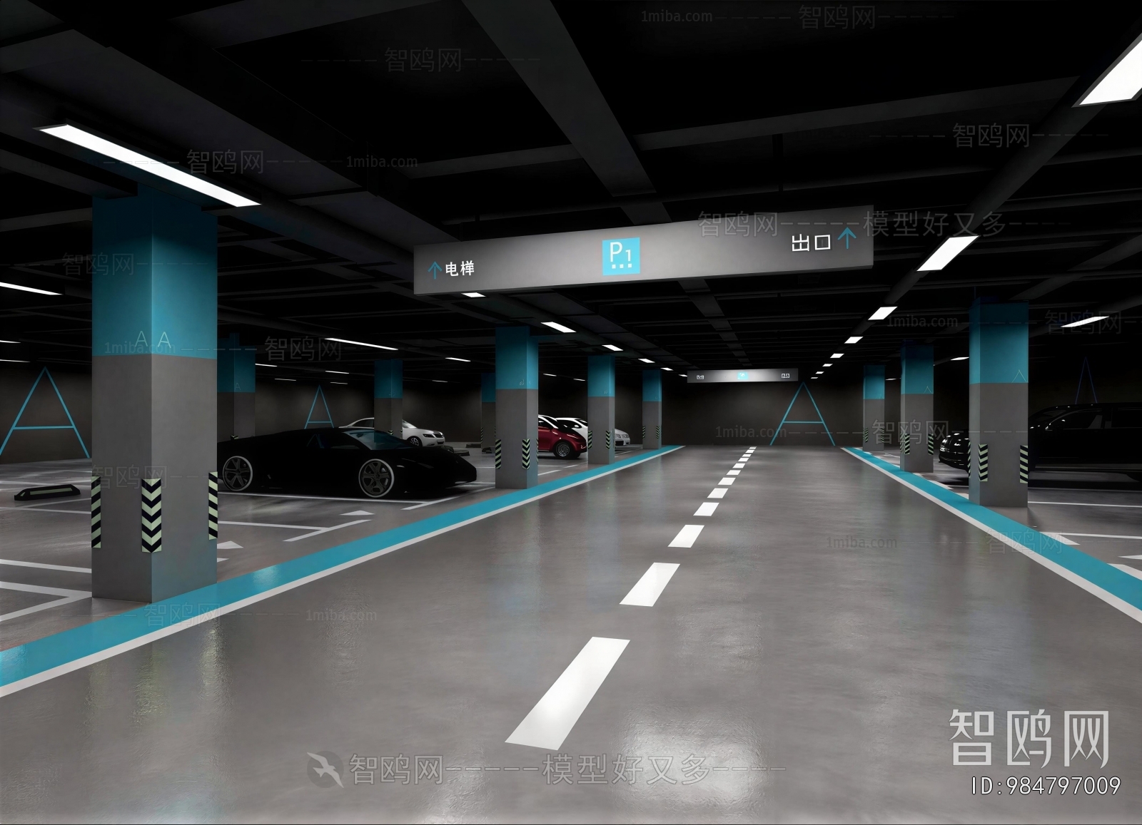 Modern Underground Parking Lot