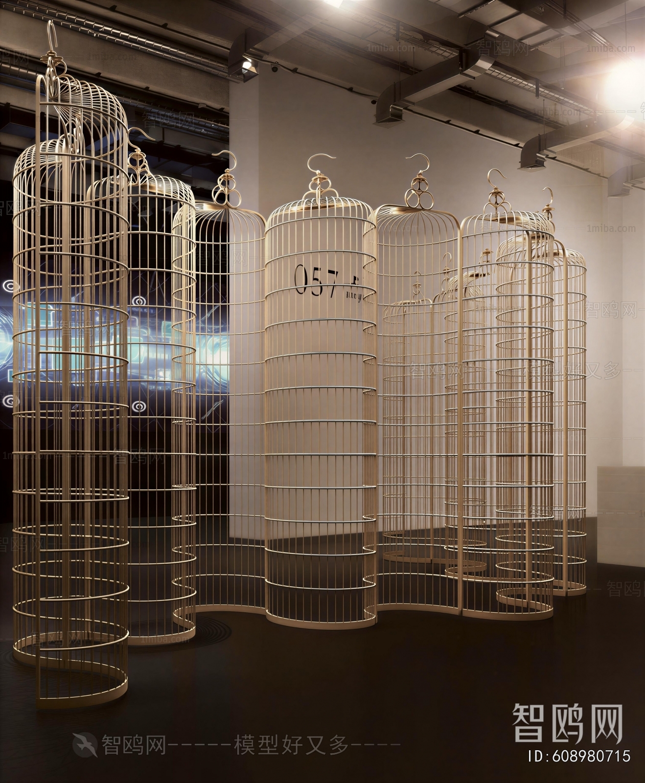 Industrial Style Metal Screen Partition