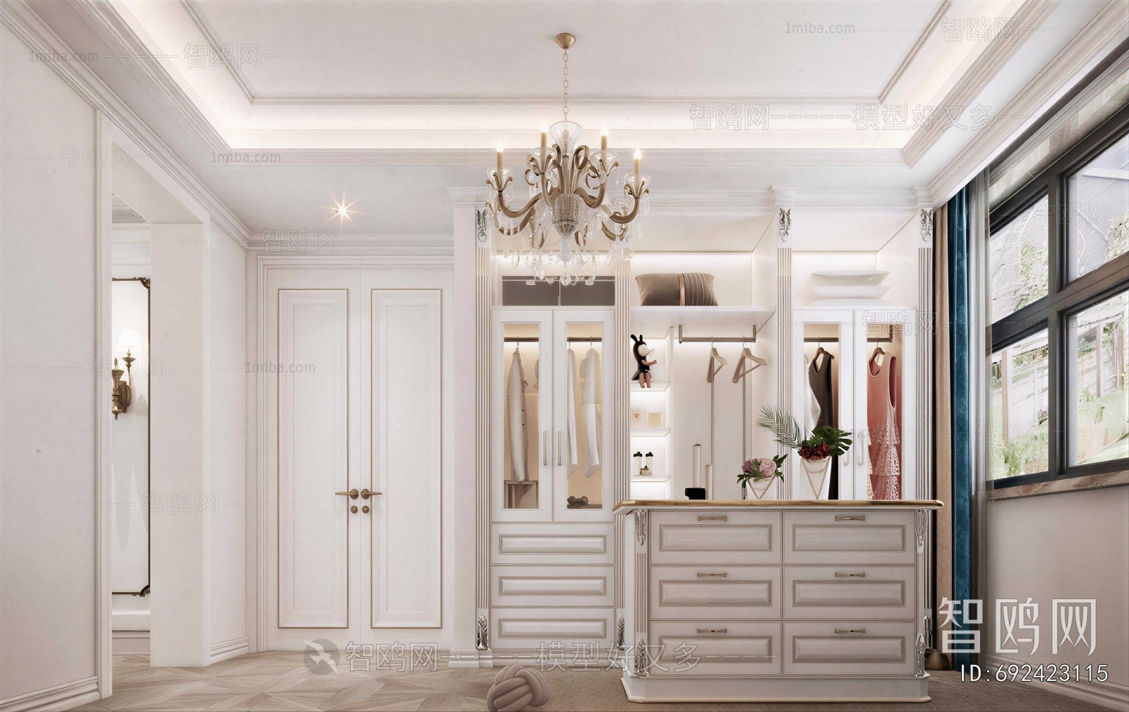 Simple European Style Clothes Storage Area