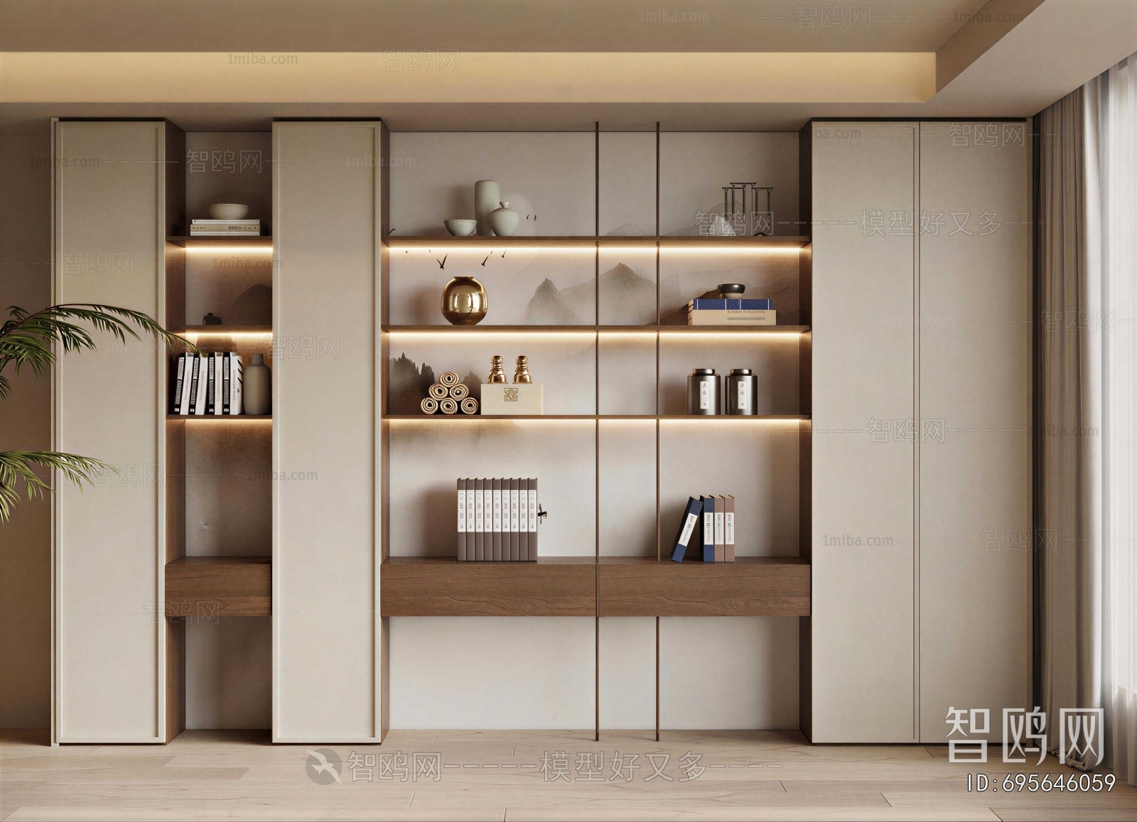 New Chinese Style Bookcase