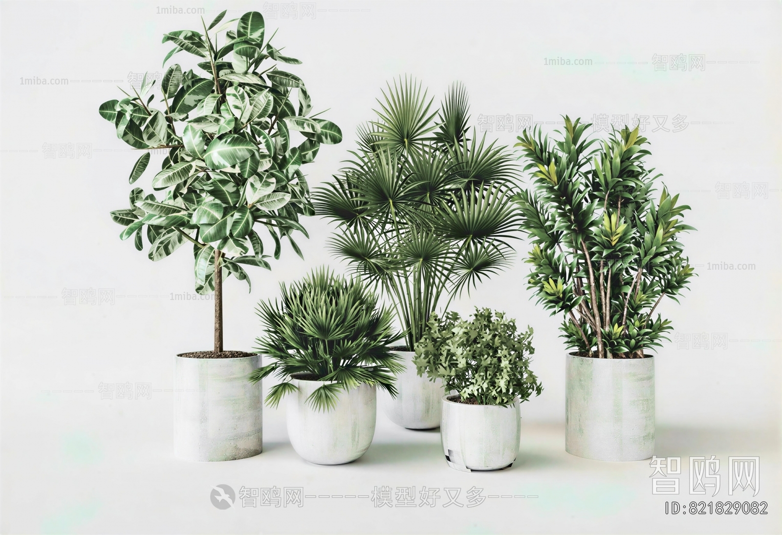 Modern Ground Green Plant Potted Plants