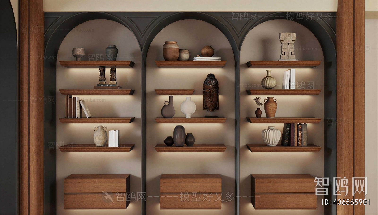 Wabi-sabi Style Bookcase