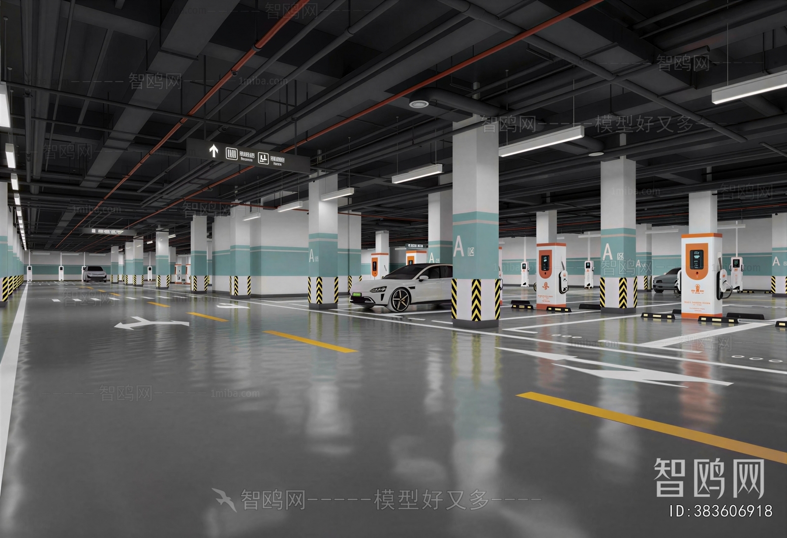 Modern Underground Parking Lot