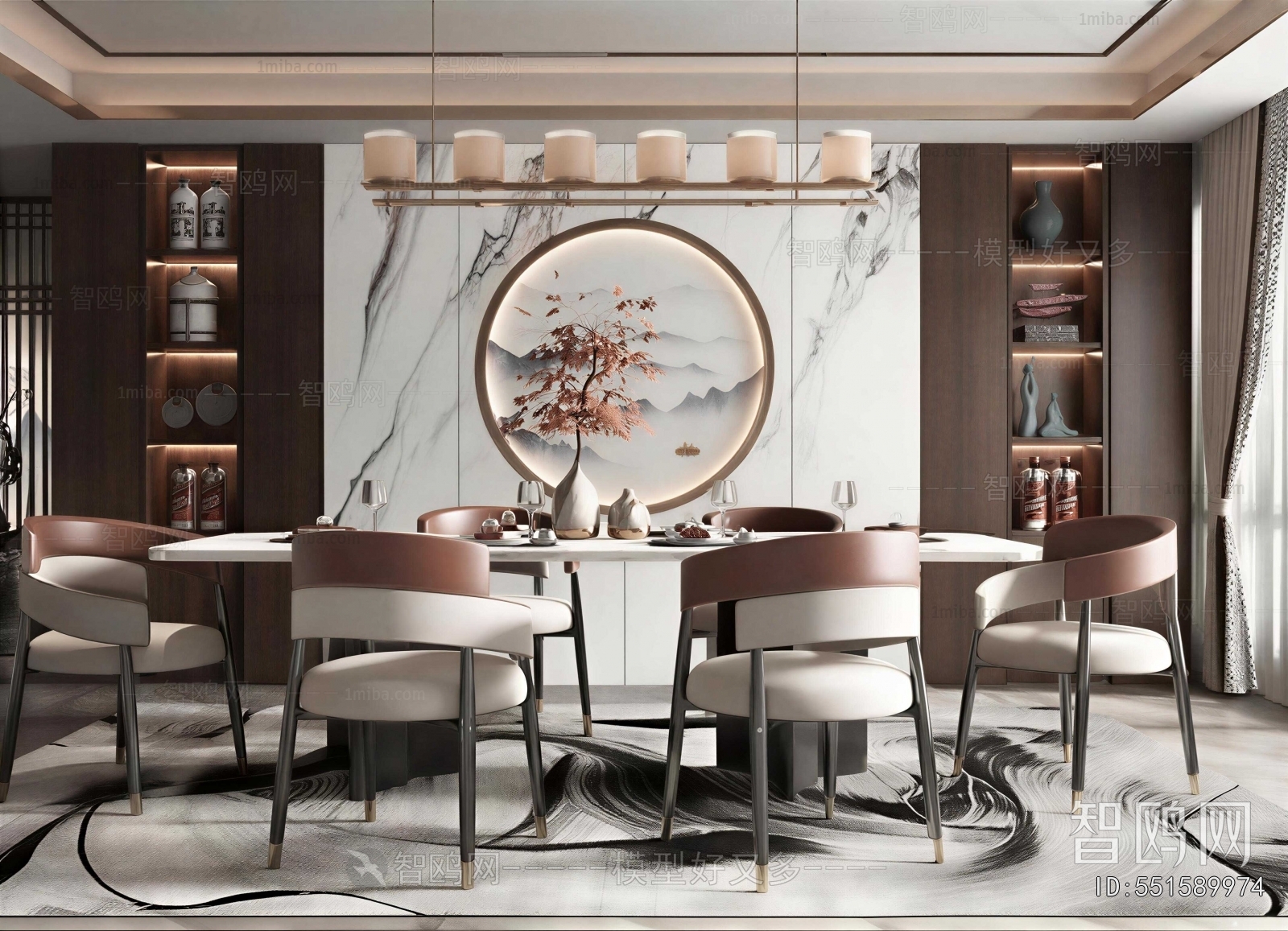 New Chinese Style Dining Room