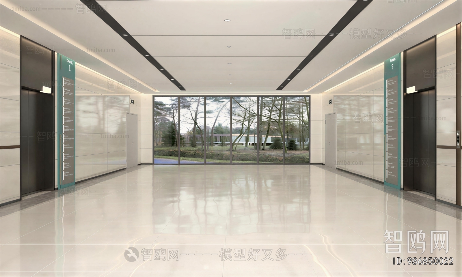 Modern Office Elevator Hall
