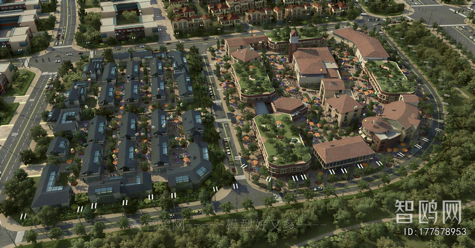 Modern Architectural Bird's-eye View Planning